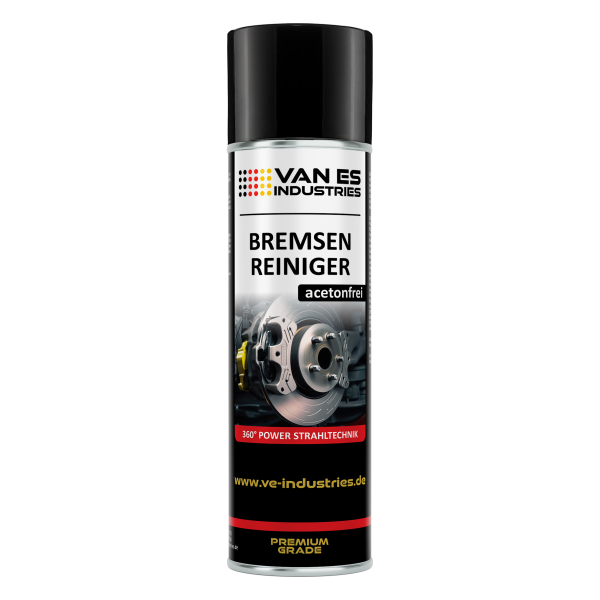 VAN ES INDUSTRIES Bremsenreiniger Spray 500ml 360° Power-Strahltechnik Teilereiniger Entfetter Sprühdose Acetonfrei Spraydose