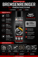 VAN ES INDUSTRIES Bremsenreiniger Spray 500ml 360° Power-Strahltechnik Teilereiniger Entfetter Sprühdose Acetonfrei Spraydose