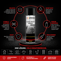 Dichtungsspray Schwarz 500ml Dichtspray Allesdichter zum Isolieren Abdichtung Reparatur