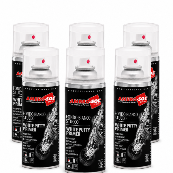Spritzspachtel 6 x 400ml weiß Spritzfüller Grundierung